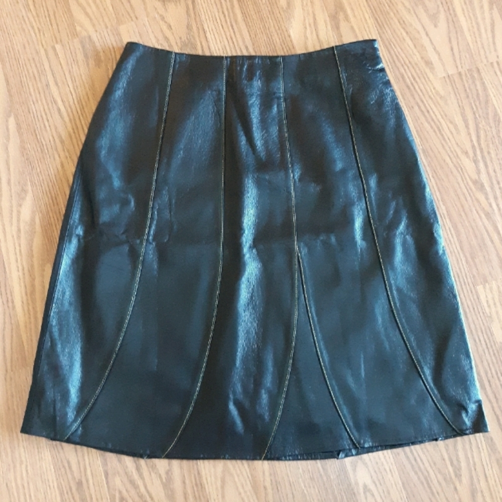 Vintage Metro Style Leather Skirt